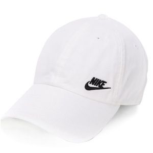 Nike White Black Embroidered Logo Baseball Cap
